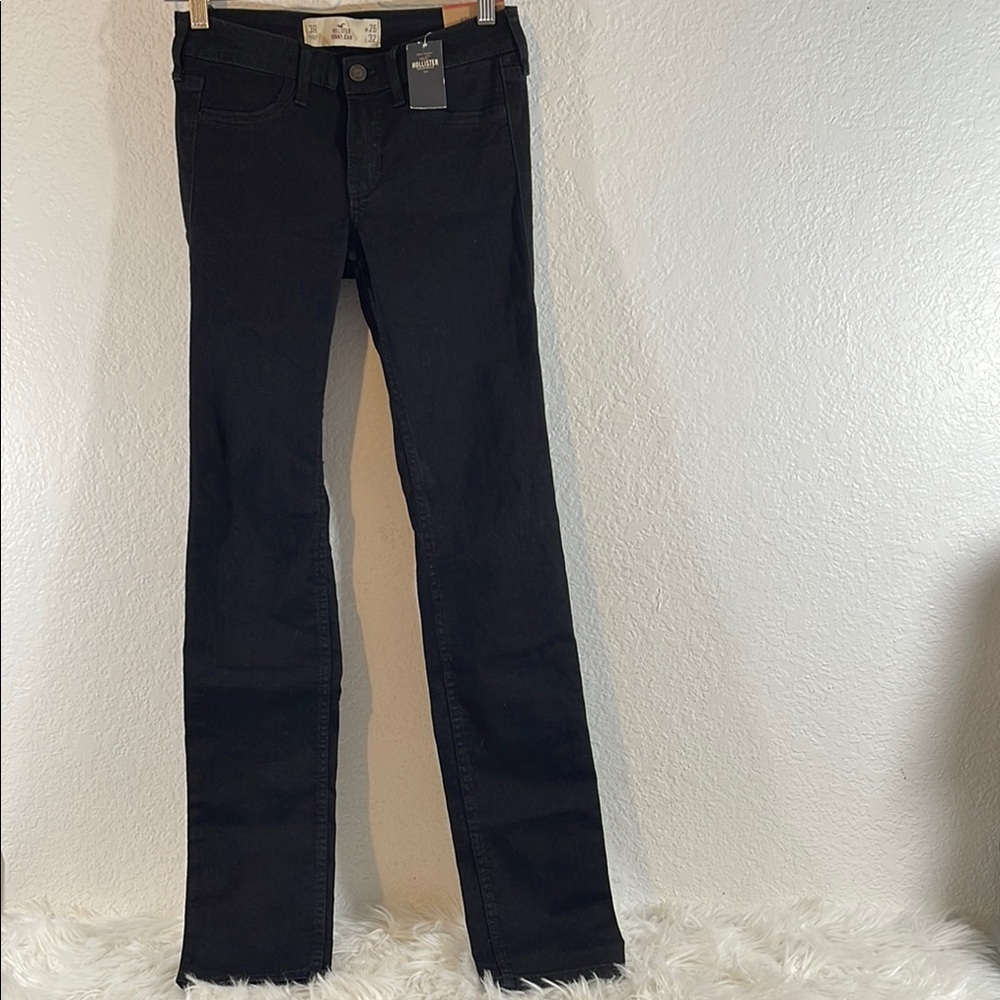 HOLLISTER Skinny Black Denim Jeans With Pockets Size 3R NEW - Picture 2 of 11